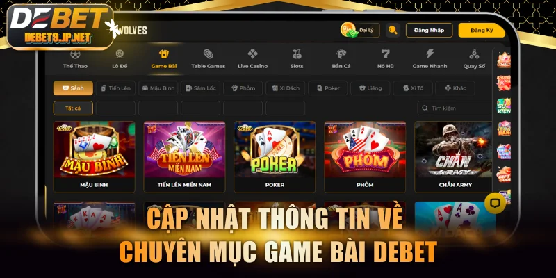 Khám phá game bài DEBET chi tiết nhất