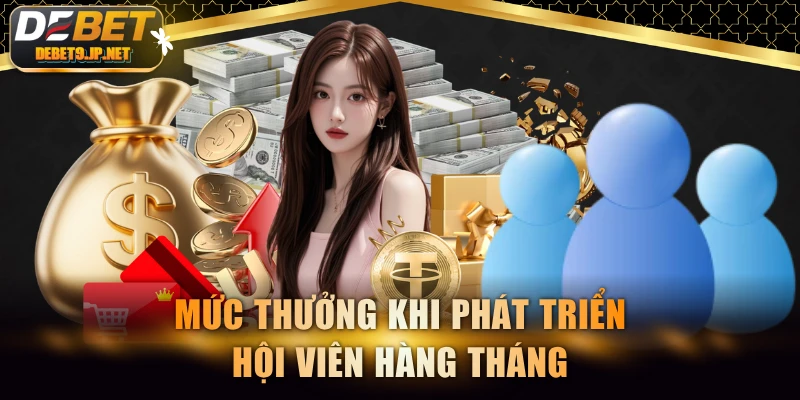 Mức thưởng khi phát triển hội viên hàng tháng