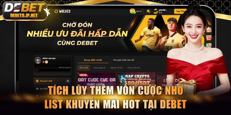 Tích lũy thêm vốn cược nhờ list khuyến mãi HOT tại DEBET